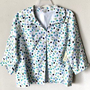 KIM ROGERS WOMEN-Multi-Color 100% Linen Jacket